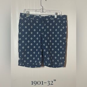 1901 Blue and White Shorts 32”